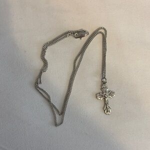 Silver Cross Pendant Necklace NEVER WORN